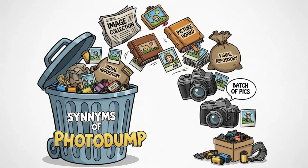 synonyms of photo dump
