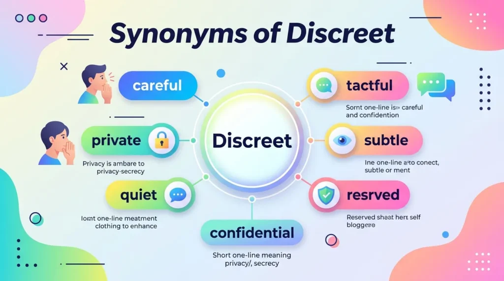 Synonyms of Discreet