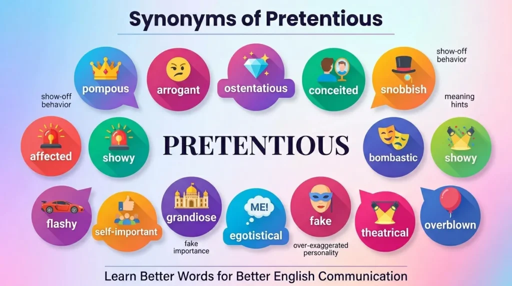 Synonyms of Pretentious