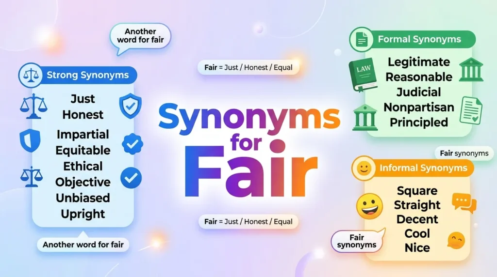 Synonyms for Fair