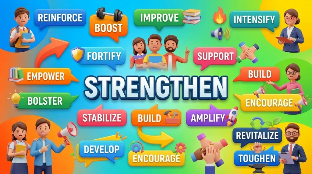 Synonyms for Strengthen