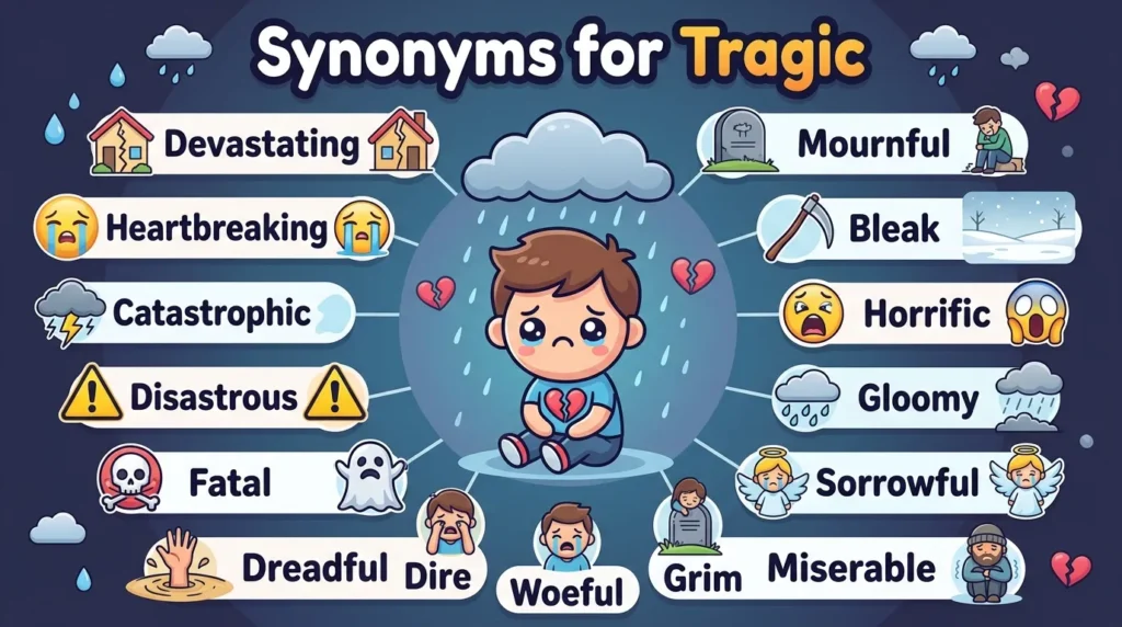 Synonyms for Tragic