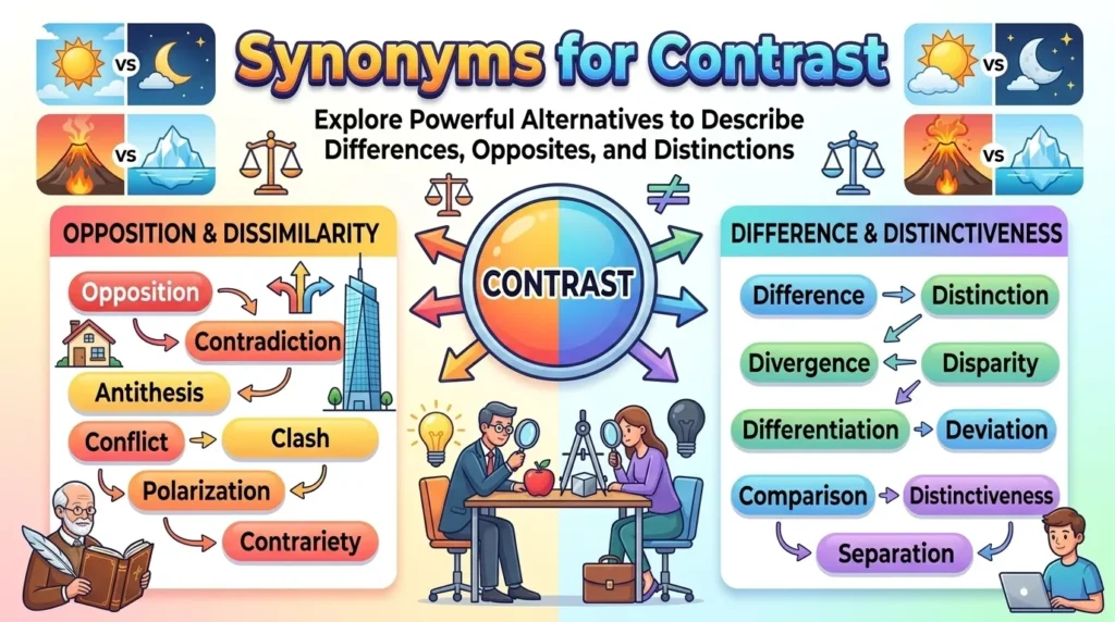 Synonyms for Contrast