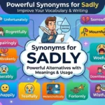 Synonyms for Sadly